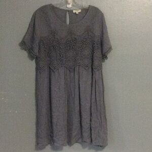 Umgee Womens Baby Doll Boho Gunny Dress Sz S